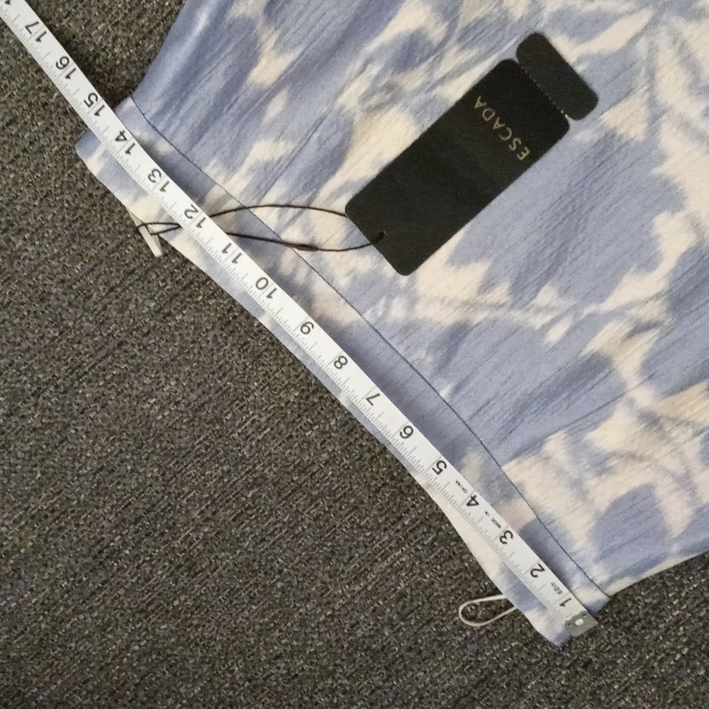 🆕️ 💙Escada💙 - "Ravu" Blue/Cream Floral Silk/Cotton Pencil Skirt - Picture 10 of 13